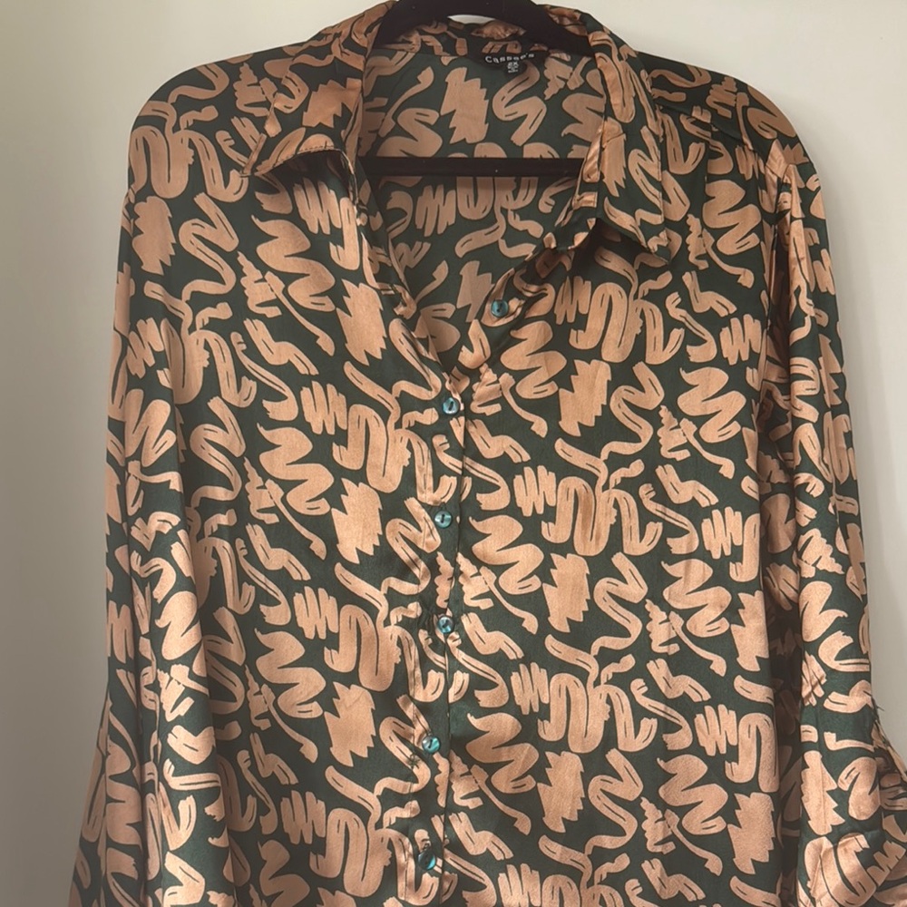 Chic Patterned Button-Up Shirt